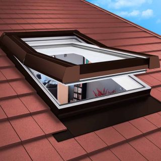 Dachfenster ThermoMax Roof PVC weiß Blechteile braun