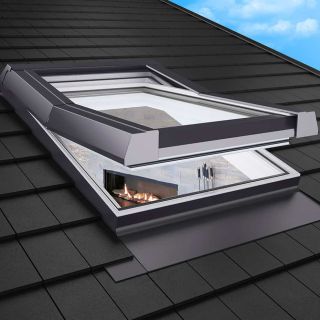 Dachfenster ThermoMax Roof PVC weiß Blechteile grau