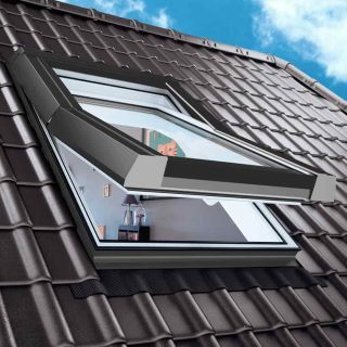 Dachfenster ThermoMax Roof PVC weiß Blechteile grau