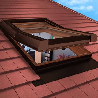 Dachfenster ThermoMax Roof PVC Dekor Blechteile braun