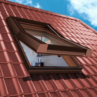 Dachfenster ThermoMax Roof PVC Dekor Blechteile braun