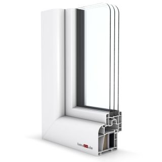 Wohnraumfenster 2-flg. Allegro Max Weiß 1300x550 mm DIN Dreh-Kipp/Dreh-Kipp mit festem Pfosten