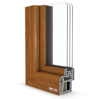 Wohnraumfenster 1-flg. Allegro Max Golden Oak/Golden Oak 1000x800 mm DIN Dreh-Kipp Links