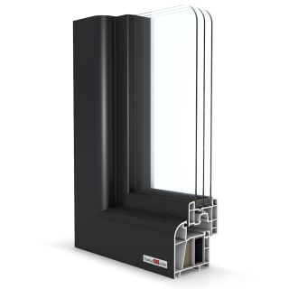 Wohnraumfenster 1-flg. Allegro Max Weiß/Titan 1000x1000 mm DIN Dreh-Kipp Rechts