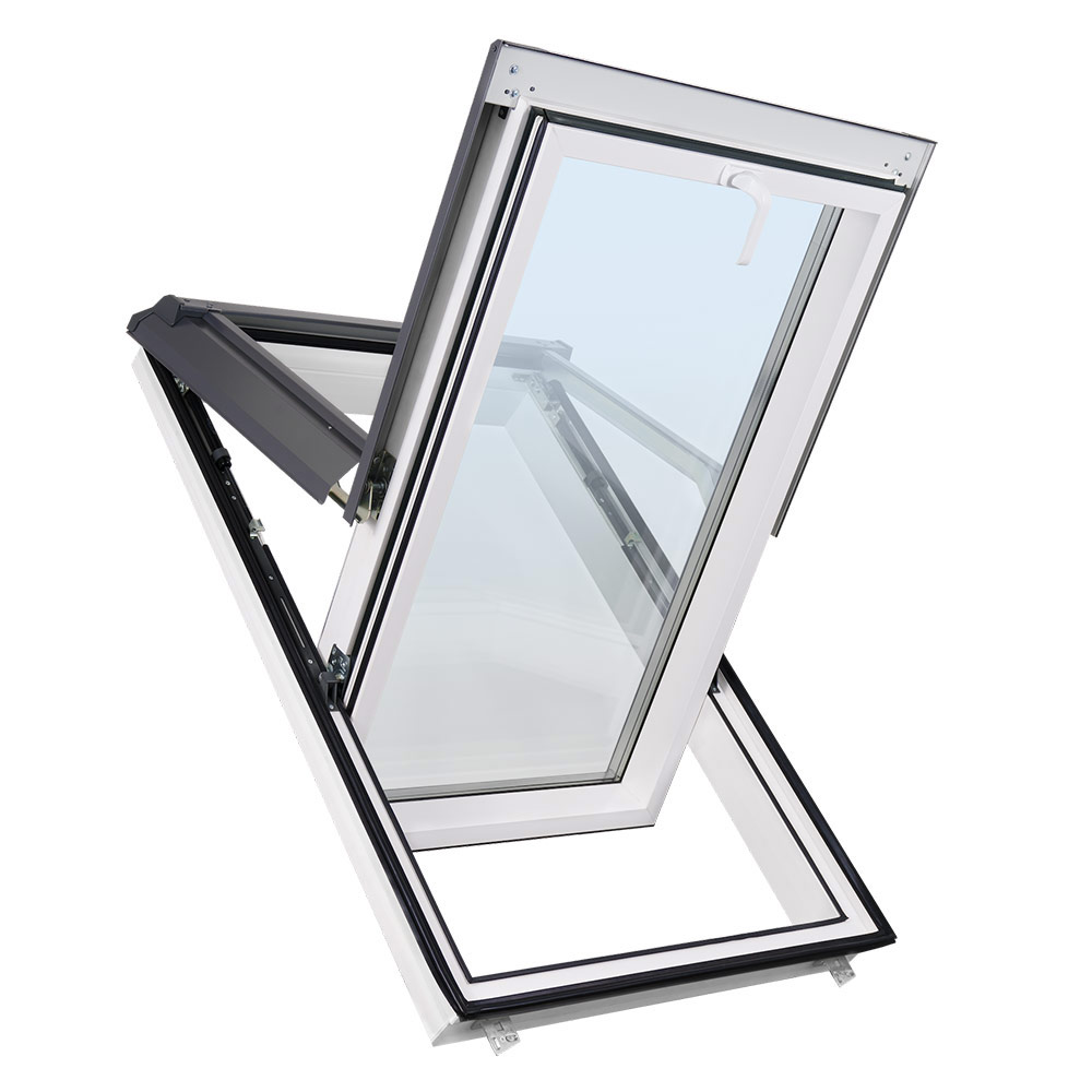 Dachfenster Kunststoff ThermoMax TRIPLE Grau / Weiß