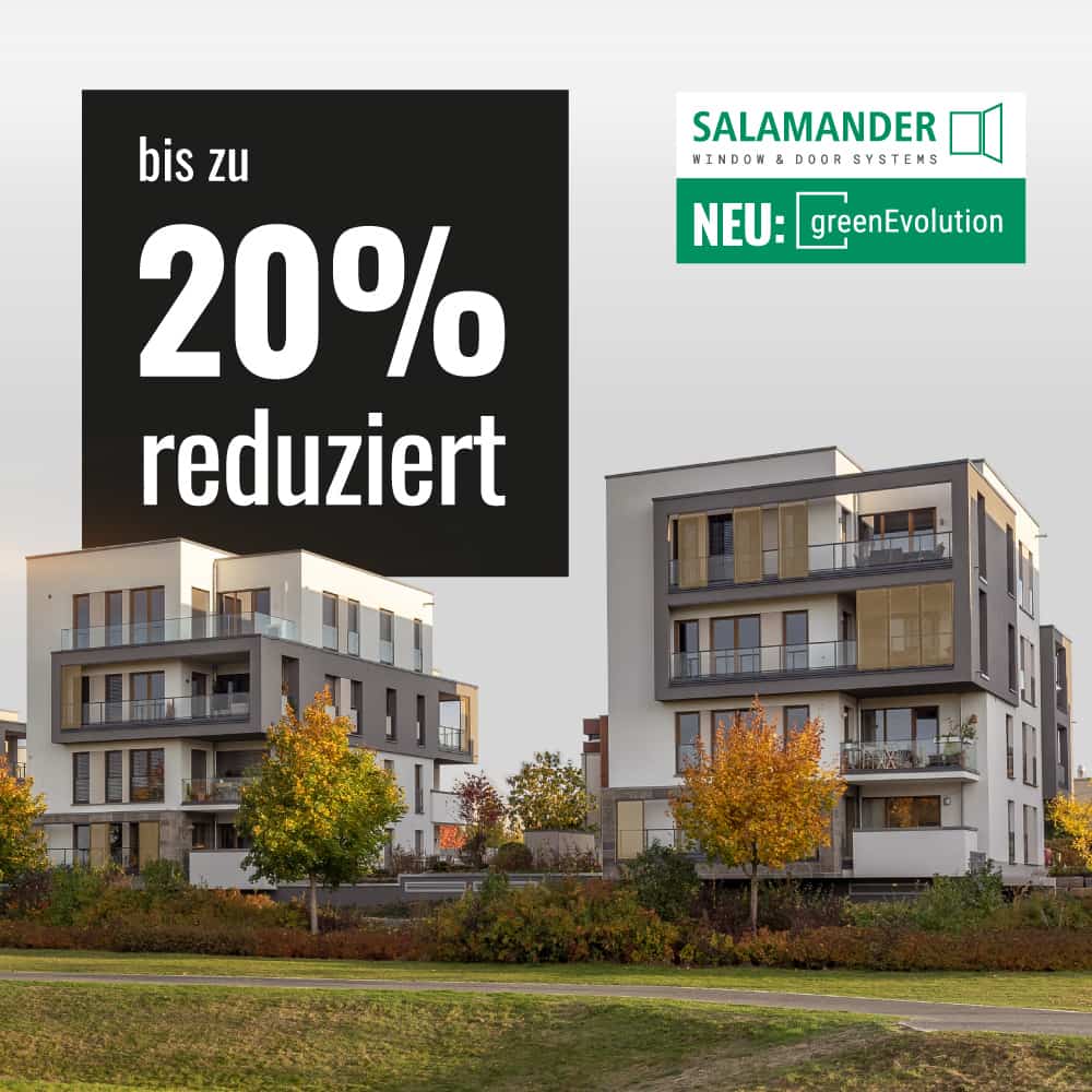 20% Rabatt auf Salamander Kunststofffenster